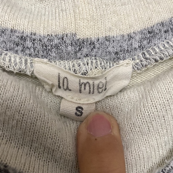 la miel Striped Sweater Loose Turtleneck Small - Picture 3 of 5
